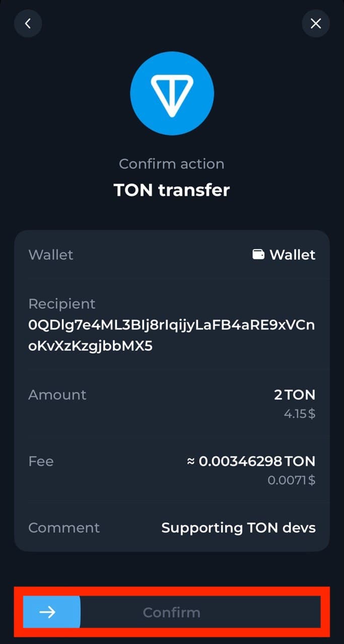Verify transaction
